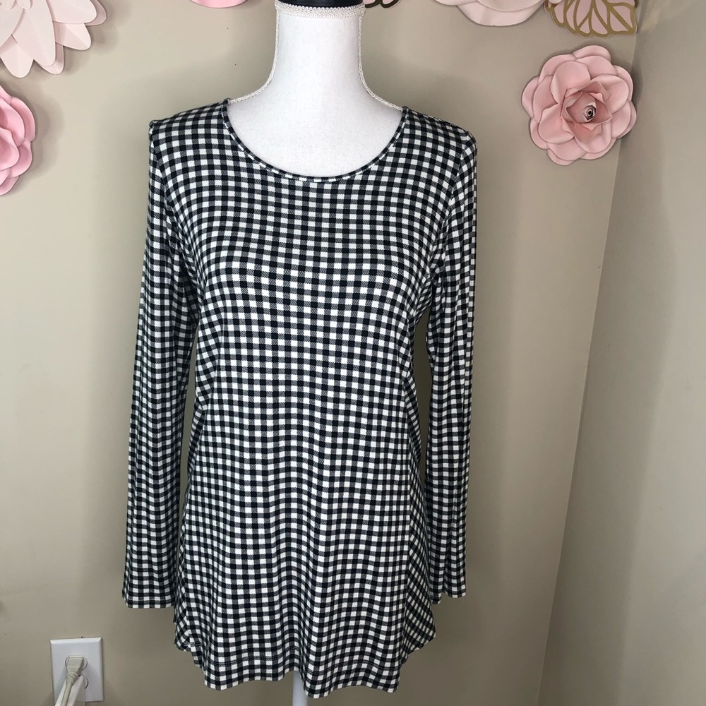 J-Jill checkered long sleeve tunic
